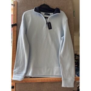 NWT Nautica Sweater Men Small Adult Blue 1/2 Zip Sweatshirt Pullover Cotton